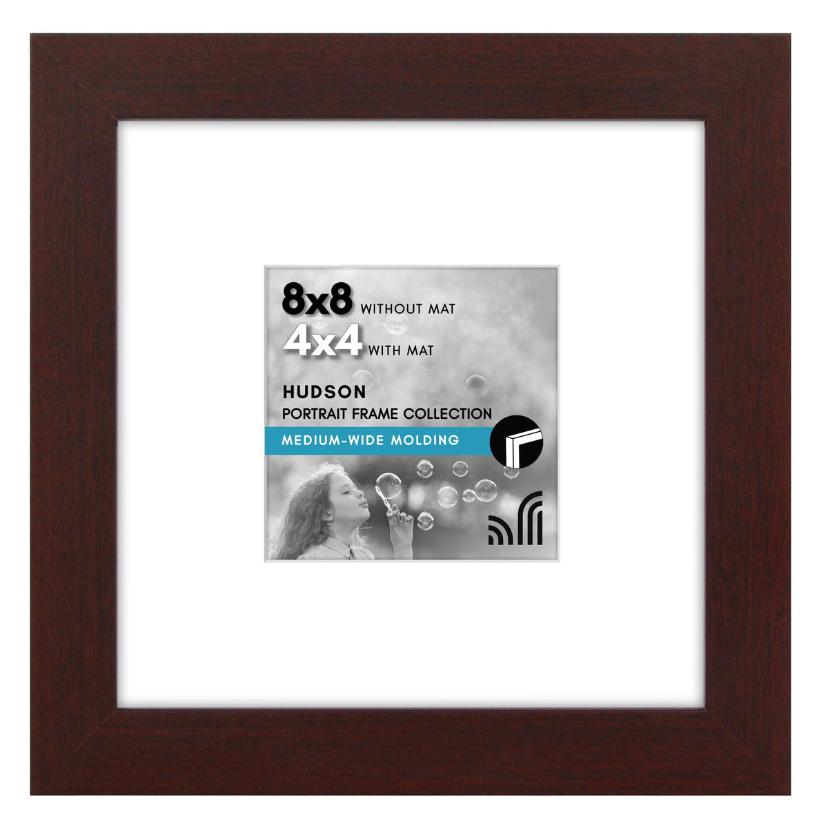 Americanflat 22x28 Poster Frame - Matted to 18x24 - Engineered Wood - Black
