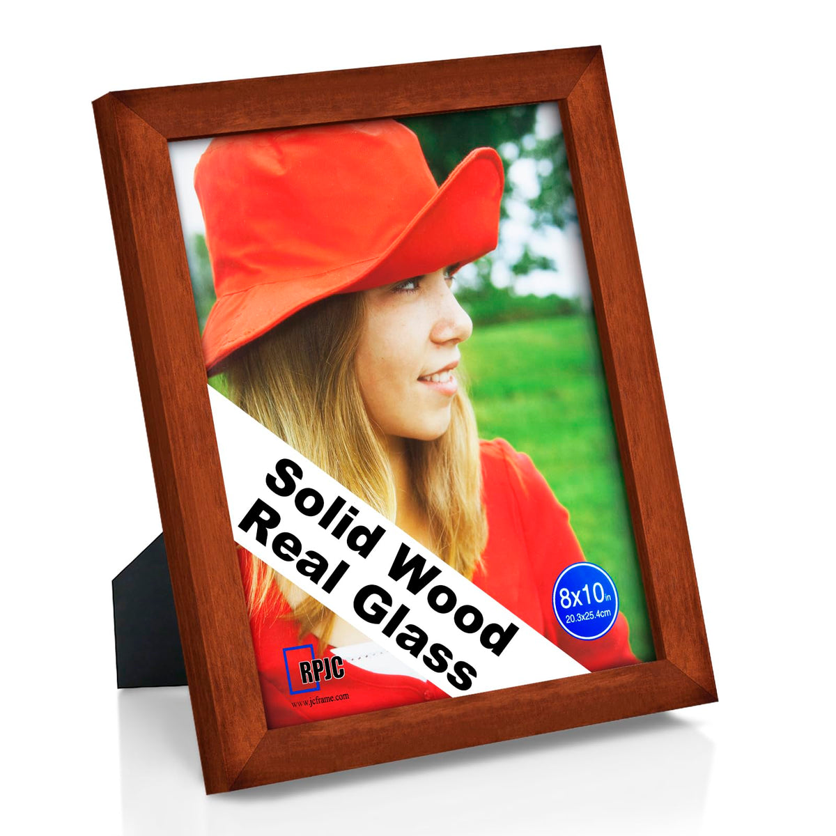 RPJC 5x7 Solid Wood Picture Frame with Real Glass Cover Black