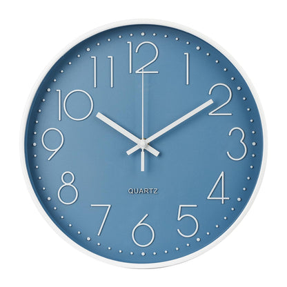 Wall Clock 12 Inch Non-Ticking Silent Modern Simple Style Round Decor Clock Gold Stereoscopic Dial Quartz Wall Clocks for Home/Office/School/Living Room/Bedroom/Kitchen