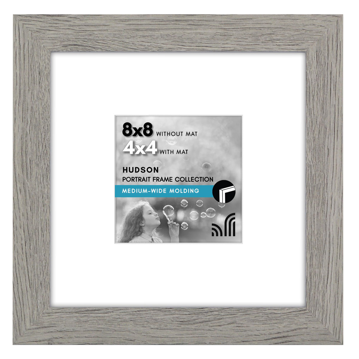 Americanflat 22x28 Poster Frame - Matted to 18x24 - Engineered Wood - Black