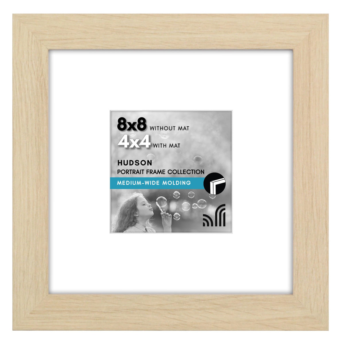 Americanflat 22x28 Poster Frame - Matted to 18x24 - Engineered Wood - Black