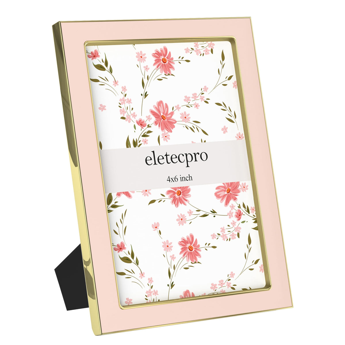 eletecpro 4x6 Enamel Picture Frame with Real Glass Cover, Pink, 1-Pack