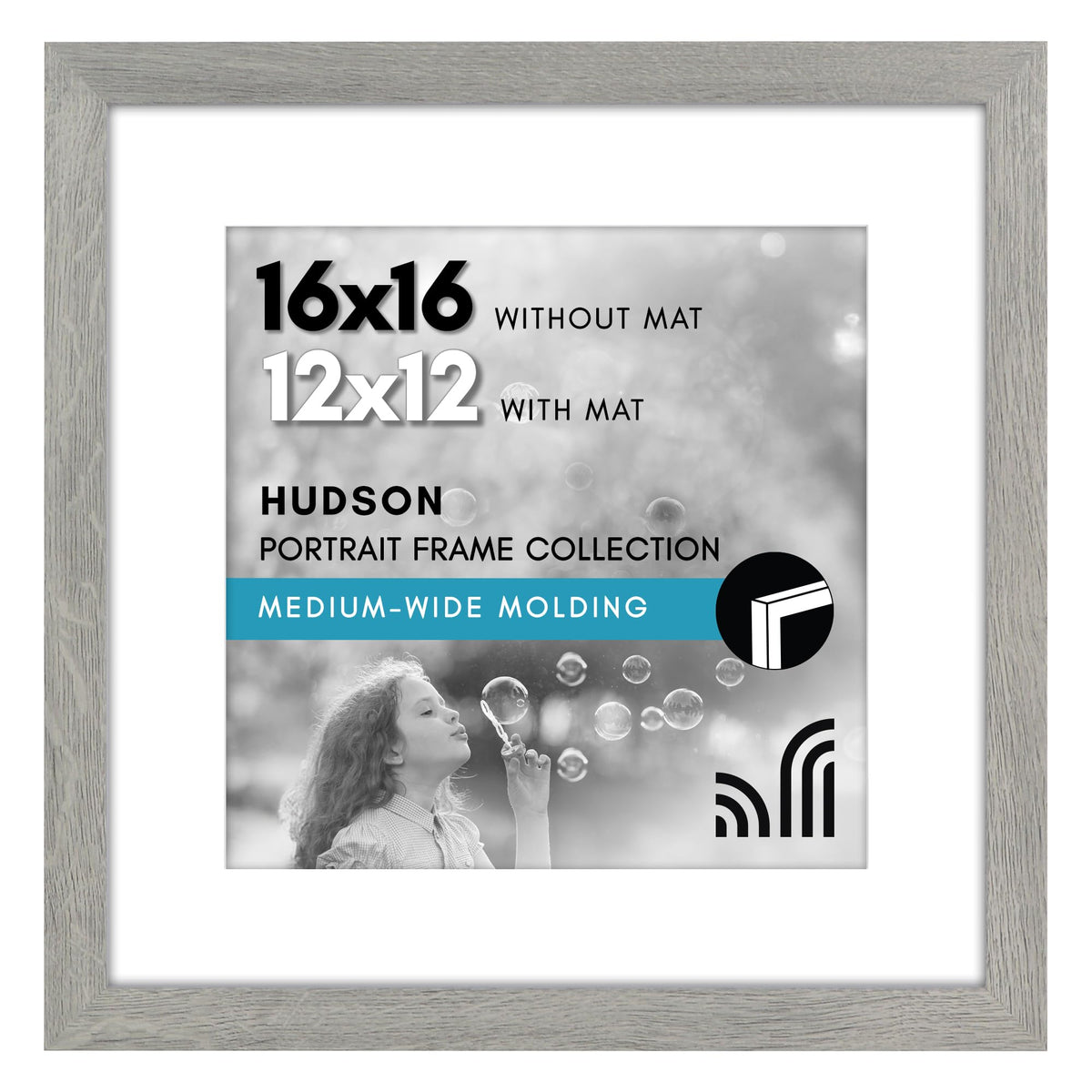 Americanflat 22x28 Poster Frame - Matted to 18x24 - Engineered Wood - Black