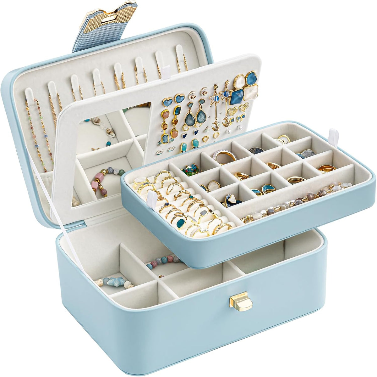 Lolalet 2 Layer Jewelry Box for Teen Girls & Young Women