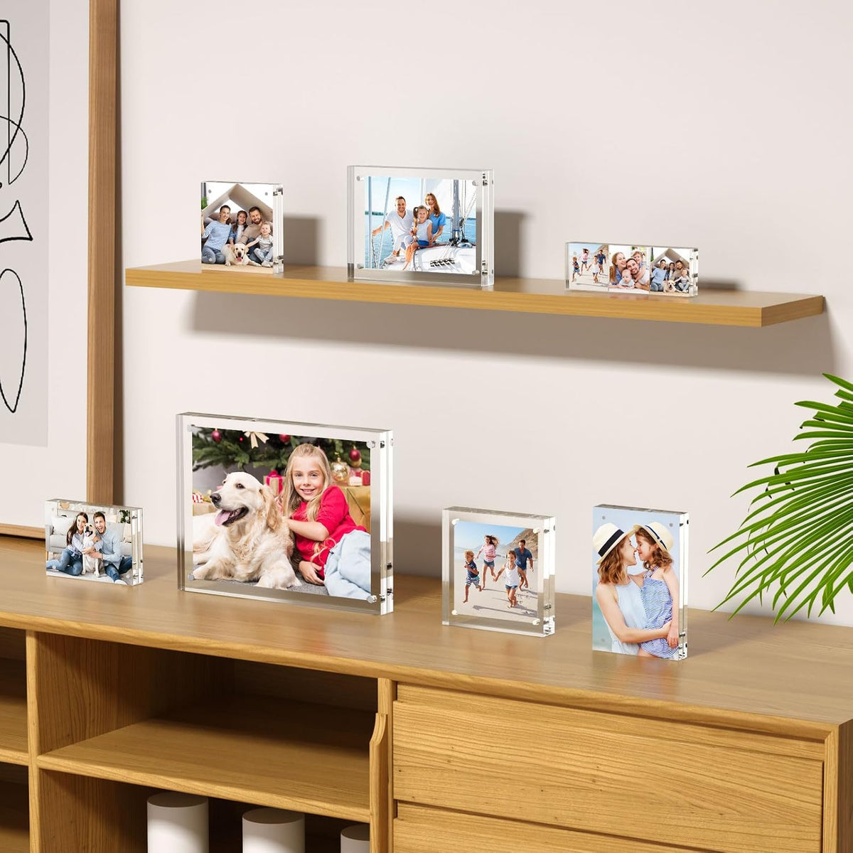 AITEE 4x6 Acrylic Picture Frames 3 Pack, Clear Picture Frames，20% Thicker