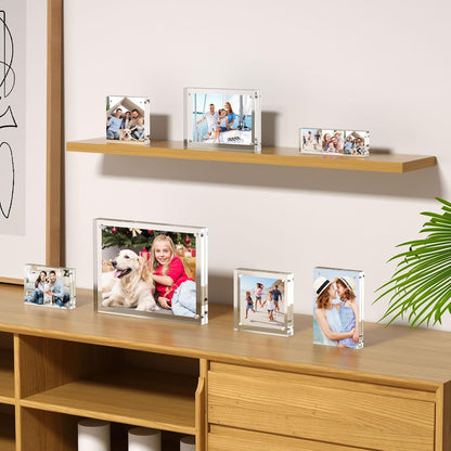 AITEE 4x6 Acrylic Picture Frames 3 Pack, Clear Picture Frames，20% Thicker