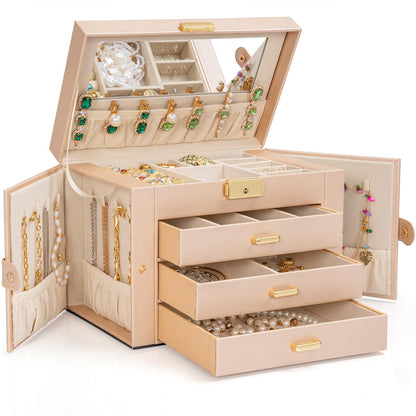 AKOZLIN 4-Tier Jewelry Box 3 Drawers Jewelry Storage Organizer for Women