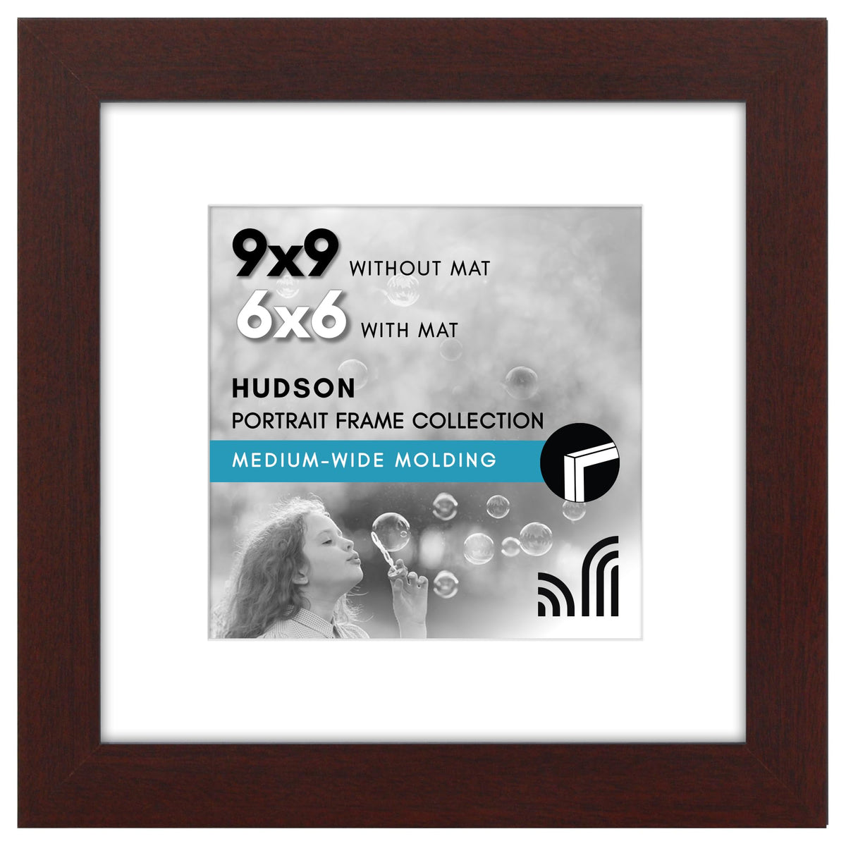 Americanflat 22x28 Poster Frame - Matted to 18x24 - Engineered Wood - Black