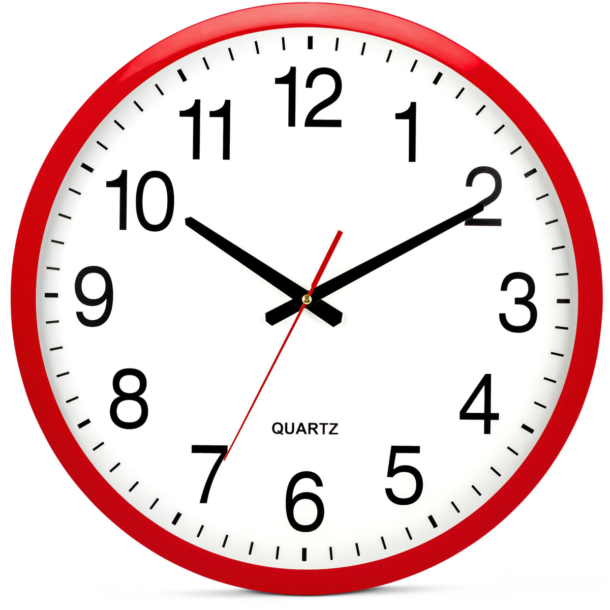 Bernhard Products White Wall Clock Silent Non Ticking 10 Inch Quality Quartz Battery Operated Round Easy to Read Home/Kitchen/Office/Classroom/School Clocks
