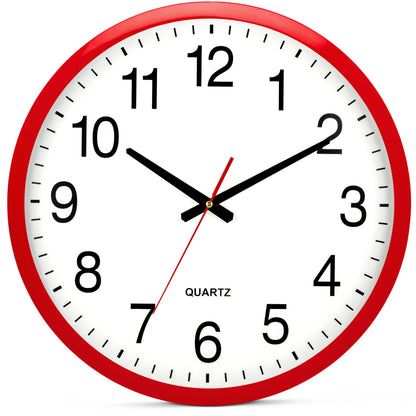 Bernhard Products White Wall Clock Silent Non Ticking 10 Inch Quality Quartz Battery Operated Round Easy to Read Home/Kitchen/Office/Classroom/School Clocks