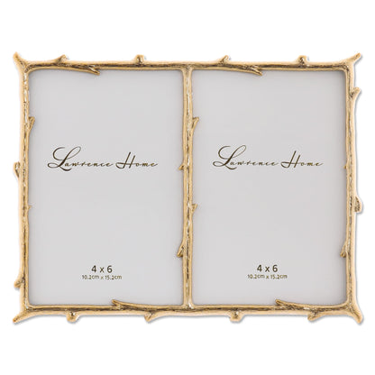 Lawrence Frames 4x6 Gold Metal Natural Branch Design Picture Frame