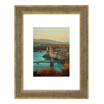 Golden State Art 11x14 Bronze Photo Frame White Mat for 8x10 Real Glass