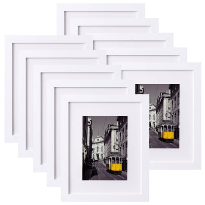 eletecpro 8x10 Picture Frames, Acrylic Cover, Black, Set of 10