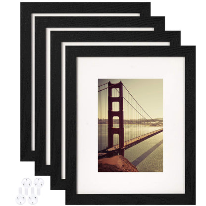 BAIJIALI 5x7 Picture Frame Distressed Farmhouse Wood Pattern Set of 4,Display 4x6 with Mat or 5x7 Without Mat,Multicolour