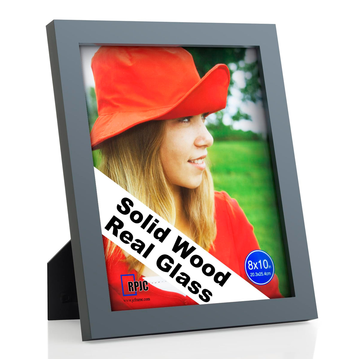 RPJC 5x7 Solid Wood Picture Frame with Real Glass Cover Black