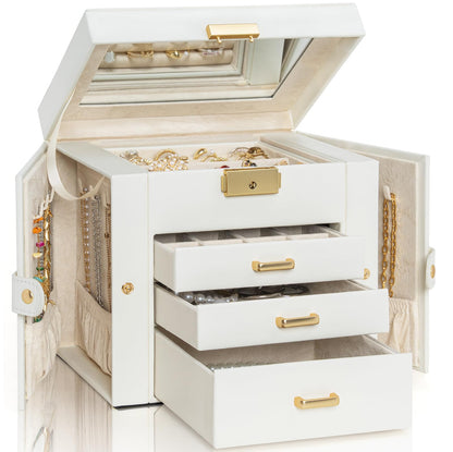 AKOZLIN 4-Tier Jewelry Box 3 Drawers Jewelry Storage Organizer for Women