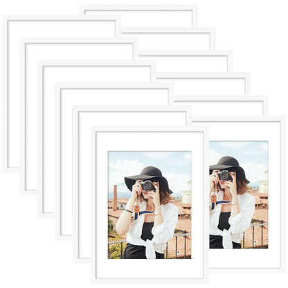 Picrit 8x10 Picture Frame Set of 12, Modern Gallery Wall Frames, Black