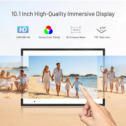 AEEZO Digital Picture Frame, 10.1 Inch Digital Photo Frame with 1280 * 800 HD IPS Touch Screen, Smart Digital Frame Built-in 32GB Memory, Auto-Rotate Easy Setup via AiMOR APP(Black)