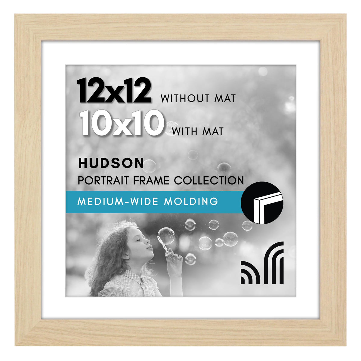 Americanflat 22x28 Poster Frame - Matted to 18x24 - Engineered Wood - Black