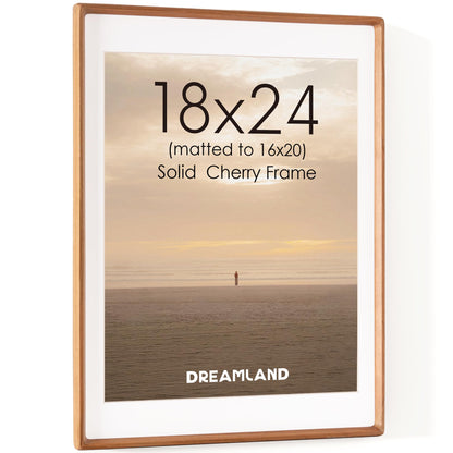 Dreamland 8x10 Picture Frame, USA-Sourced Oak Wood Photo Frames with HD Tempered Glass, 8 x 10 Wooden Frame Matted to 5 x 7, 8x10 Frames Handcrafted Rounded Corner for Tabletop or Wall Display
