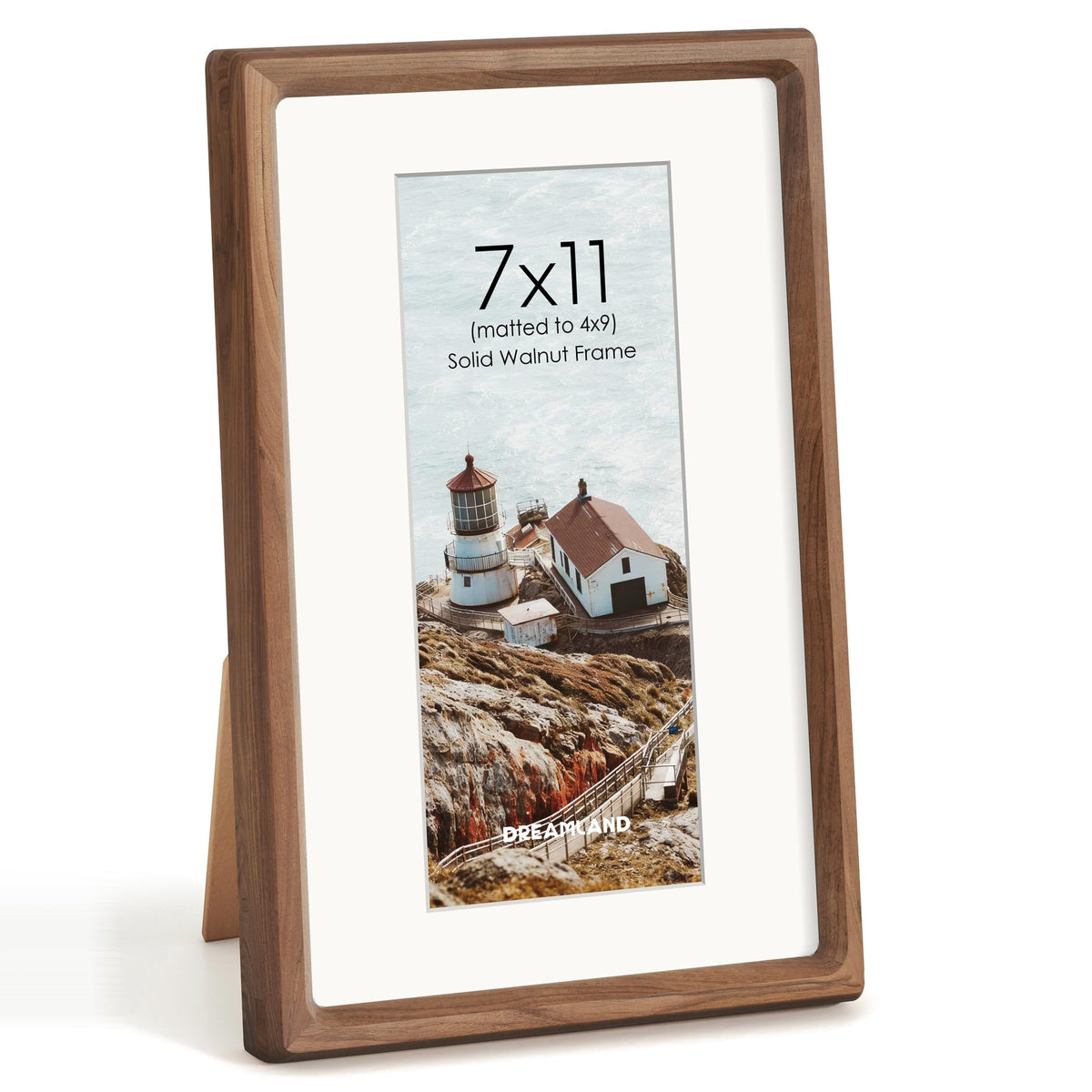 Dreamland 8x10 Picture Frame, USA-Sourced Oak Wood Photo Frames with HD Tempered Glass, 8 x 10 Wooden Frame Matted to 5 x 7, 8x10 Frames Handcrafted Rounded Corner for Tabletop or Wall Display