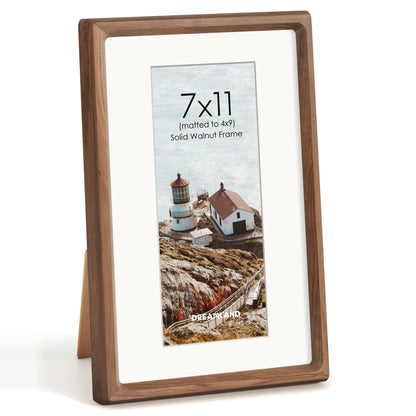 Dreamland 8x10 Picture Frame, USA-Sourced Oak Wood Photo Frames with HD Tempered Glass, 8 x 10 Wooden Frame Matted to 5 x 7, 8x10 Frames Handcrafted Rounded Corner for Tabletop or Wall Display