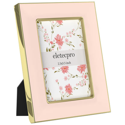 eletecpro 4x6 Enamel Picture Frame with Real Glass Cover, Pink, 1-Pack