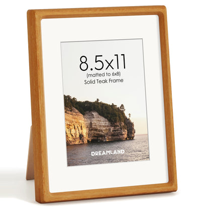 Dreamland 8x10 Picture Frame, USA-Sourced Oak Wood Photo Frames with HD Tempered Glass, 8 x 10 Wooden Frame Matted to 5 x 7, 8x10 Frames Handcrafted Rounded Corner for Tabletop or Wall Display