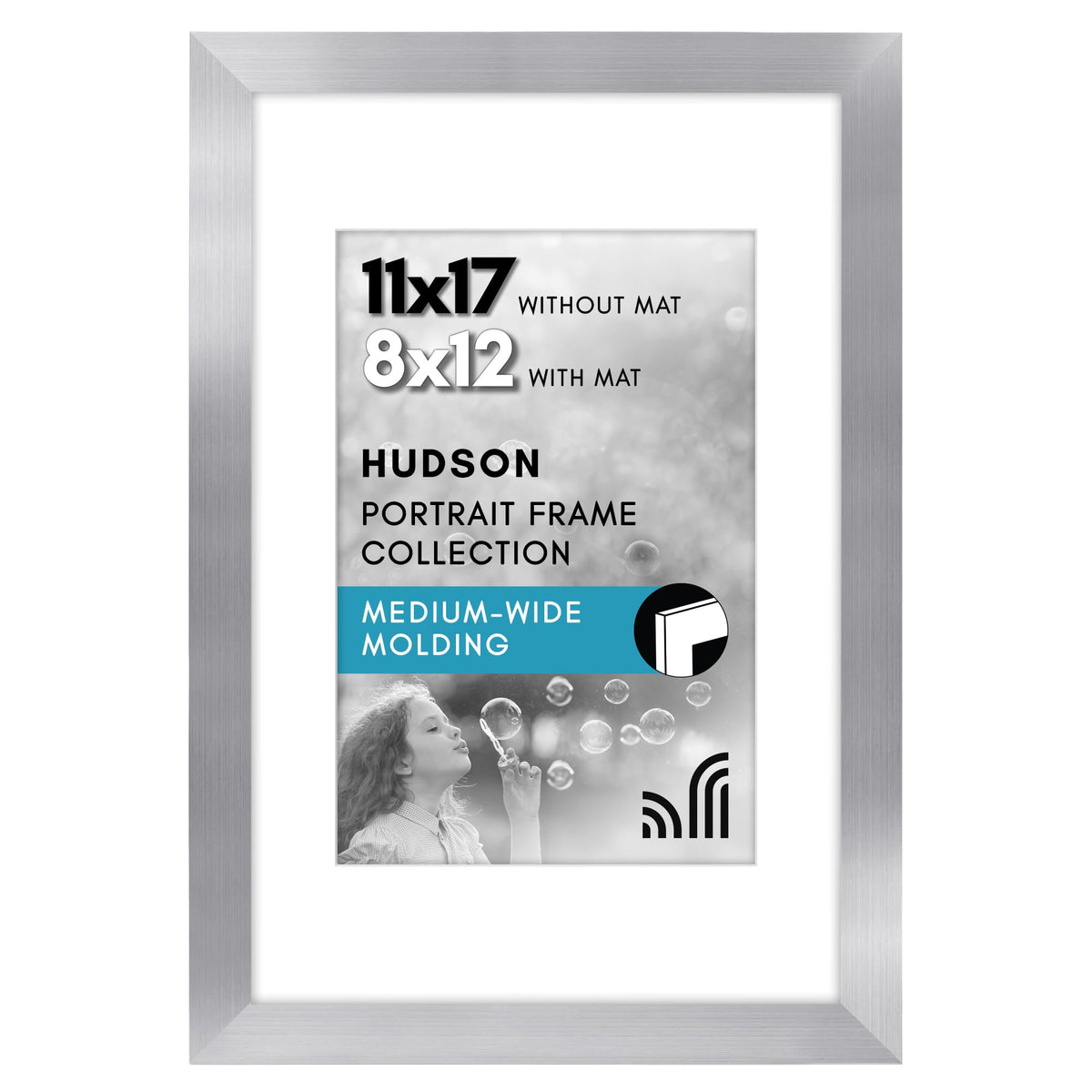 Americanflat 22x28 Poster Frame - Matted to 18x24 - Engineered Wood - Black