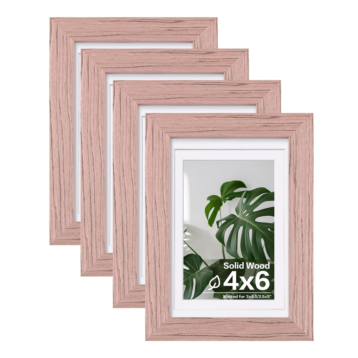 Egofine 8x10 Picture Frames Set of 4, Made of Solid Wood Covered by Plexiglass 4x6 and 5x7 with Mat or 8x10 without Mat, for Table Top Display and Wall Mounting Photo Frame White