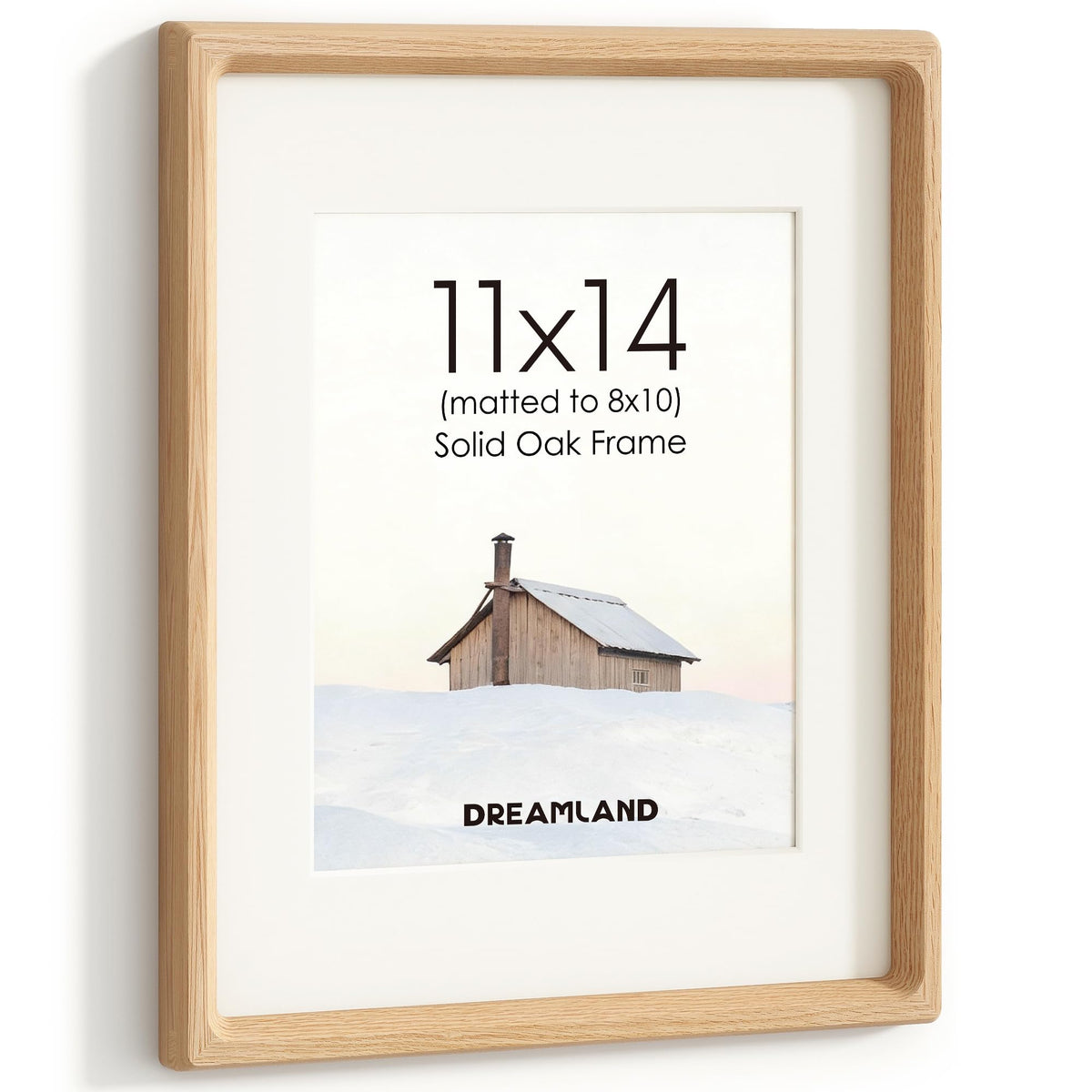 Dreamland 8x10 Picture Frame, USA-Sourced Oak Wood Photo Frames with HD Tempered Glass, 8 x 10 Wooden Frame Matted to 5 x 7, 8x10 Frames Handcrafted Rounded Corner for Tabletop or Wall Display