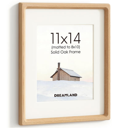 Dreamland 5x7 Picture Frame, USA-Sourced Oak Wood Photo Frames with HD Tempered Glass, 5 x 7 Wooden Frame Matted to 4 x 6, 5x7 Frames Handcrafted Rounded Corner for Tabletop or Wall Display