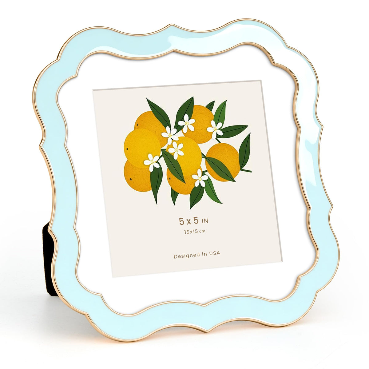 4x6 Enamel Picture Frame with HD-Tempered Glass, Display 3x5 Photo with Mat, Ornate Photo Frame with Gold Metal Edge & Velvet Back for Tabletop & Wall Mount Vertically or Horizontally Display, White
