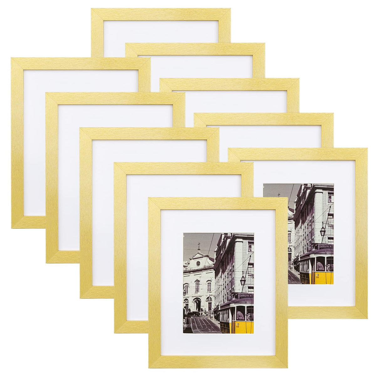 eletecpro 8x10 Picture Frames, Acrylic Cover, Black, Set of 10