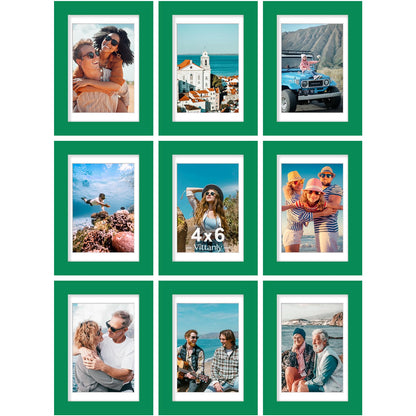Vittanly 8x10 Picture Frames Set of 9 for Wall or Tabletop Display, Black