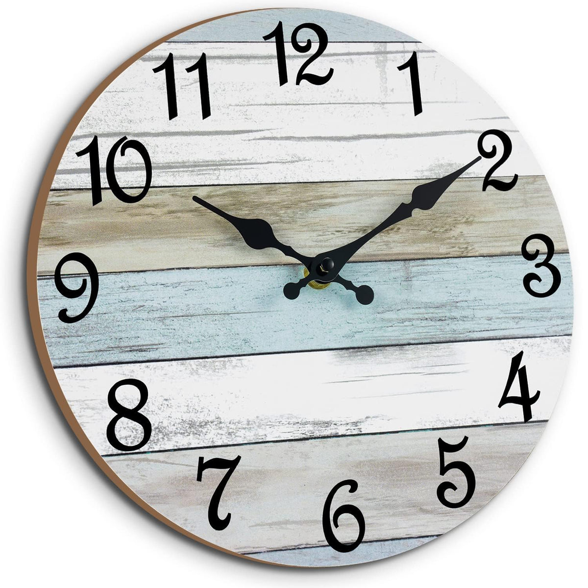 CHYLIN Wall Clock Non-Ticking Battery Operated Silent Rustic Coastal