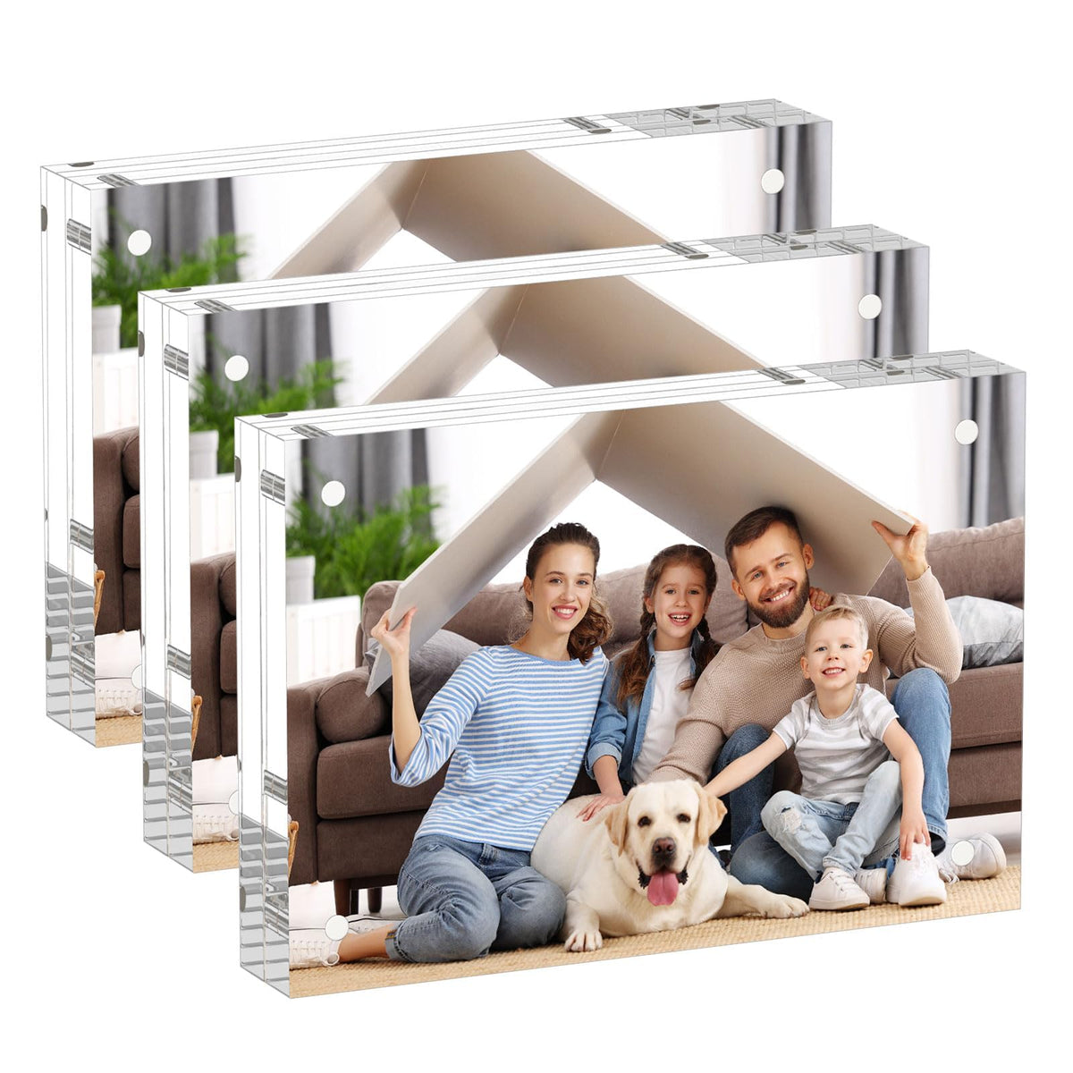AITEE 4x6 Acrylic Picture Frames 3 Pack, Clear Picture Frames，20% Thicker