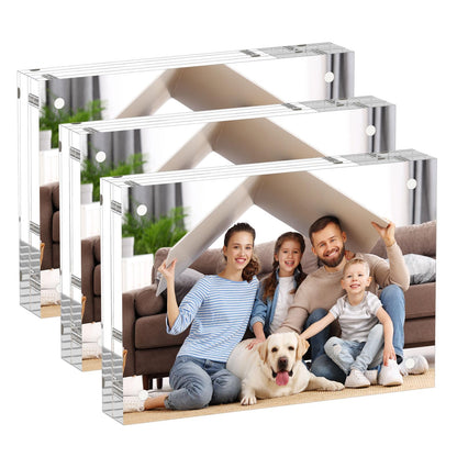 AITEE 4x6 Acrylic Picture Frames 3 Pack, Clear Picture Frames，20% Thicker