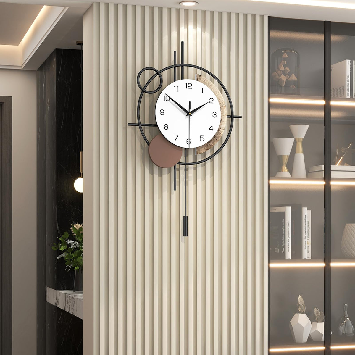 Wall Clock for Living Room Decor Modern Clock Pendulum Silent