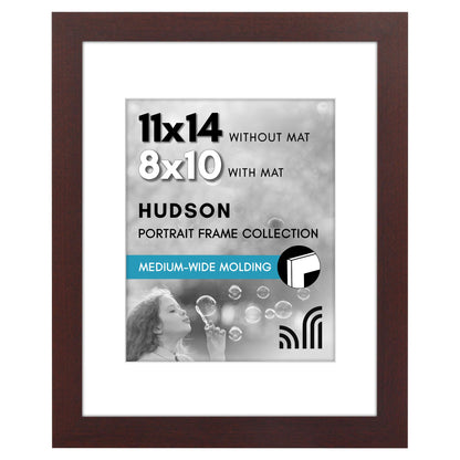 Americanflat 22x28 Poster Frame - Matted to 18x24 - Engineered Wood - Black