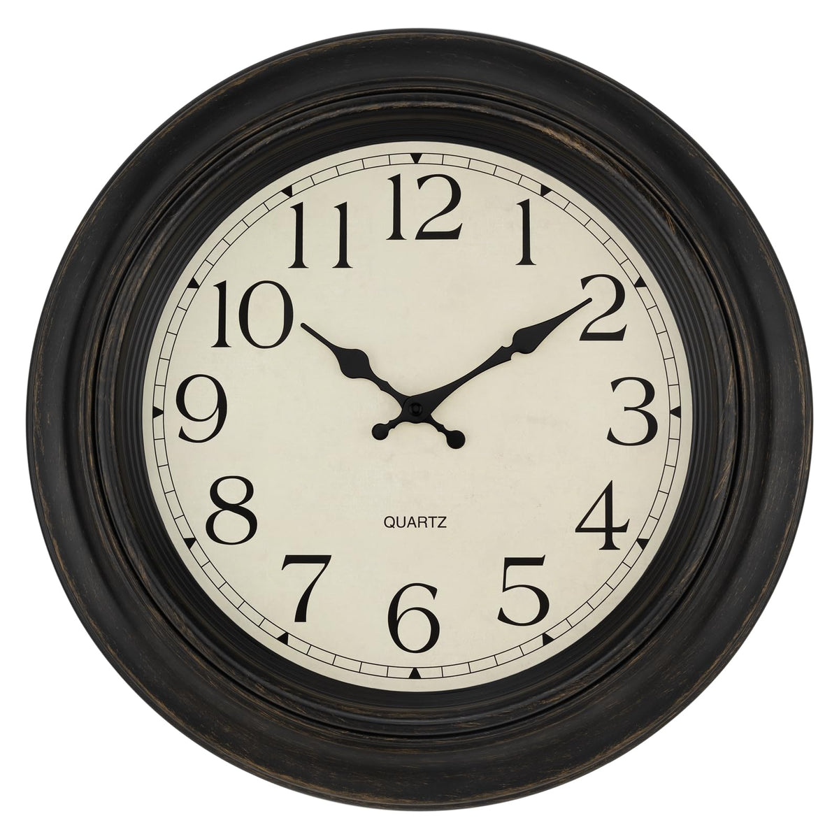 Foxtop 12 Inch Retro Wall Clock Round Silent Battery Operated Clock, Bronze