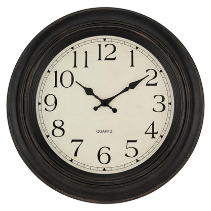 Foxtop 12 Inch Retro Wall Clock Round Silent Battery Operated Clock, Bronze