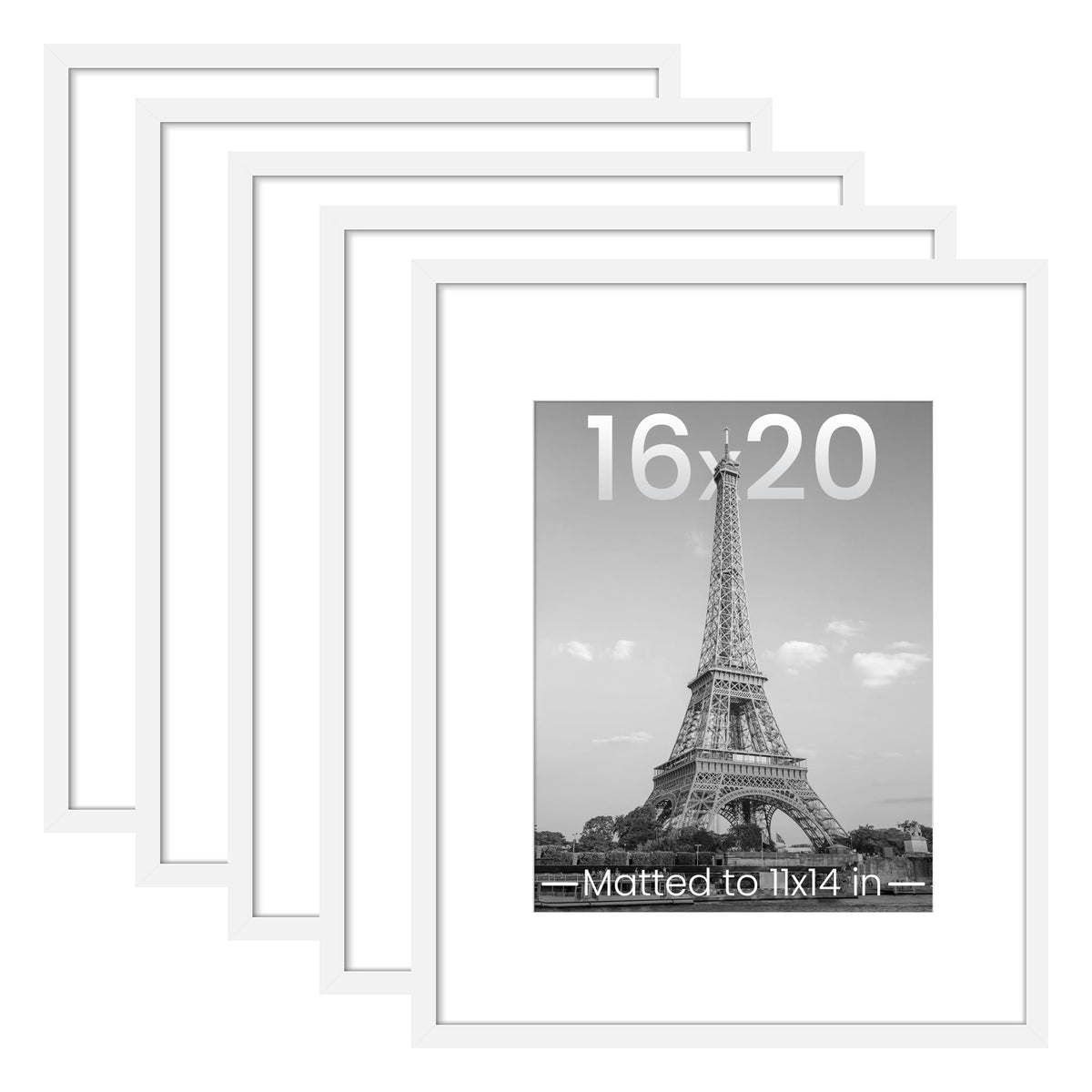 upsimples 8x10 Picture Frames, Gallery Wall Frames Set of 5, Black