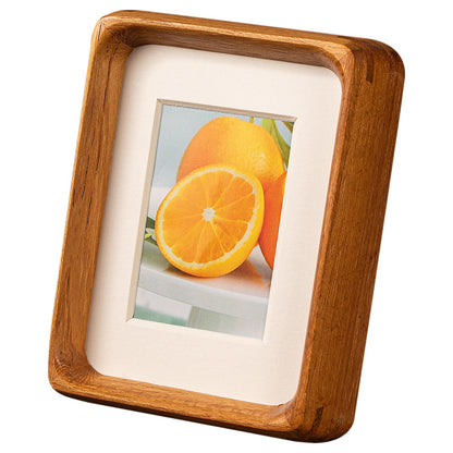 4x6 Picture Frame with 3x4 Mat - Rustic Farmhouse Walnut Wood Frame, Wall & Tabletop Display for Wedding Photos & Home Décor (4x6,Walnut)