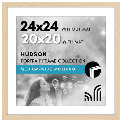 Americanflat 22x28 Poster Frame - Matted to 18x24 - Engineered Wood - Black