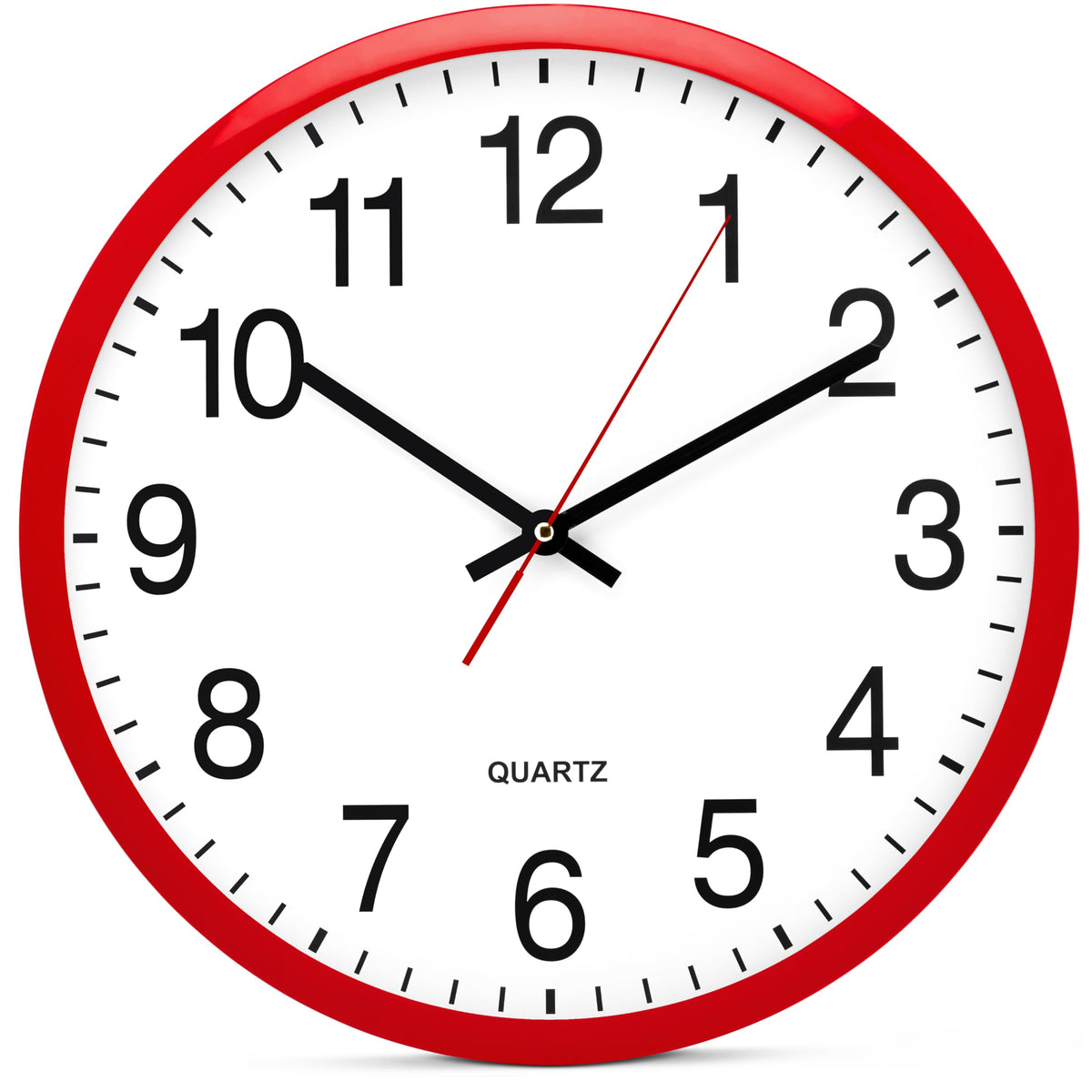 Bernhard Products White Wall Clock Silent Non Ticking 10 Inch Quality Quartz Battery Operated Round Easy to Read Home/Kitchen/Office/Classroom/School Clocks