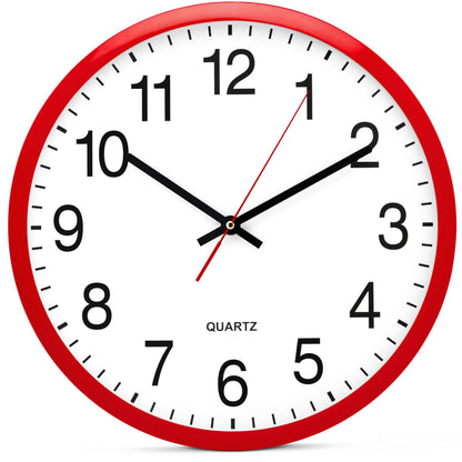 Bernhard Products White Wall Clock Silent Non Ticking 10 Inch Quality Quartz Battery Operated Round Easy to Read Home/Kitchen/Office/Classroom/School Clocks