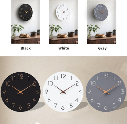 Mosewa Wall Clock 14" Battery Operated Silent Non-Ticking Simple Minimalist