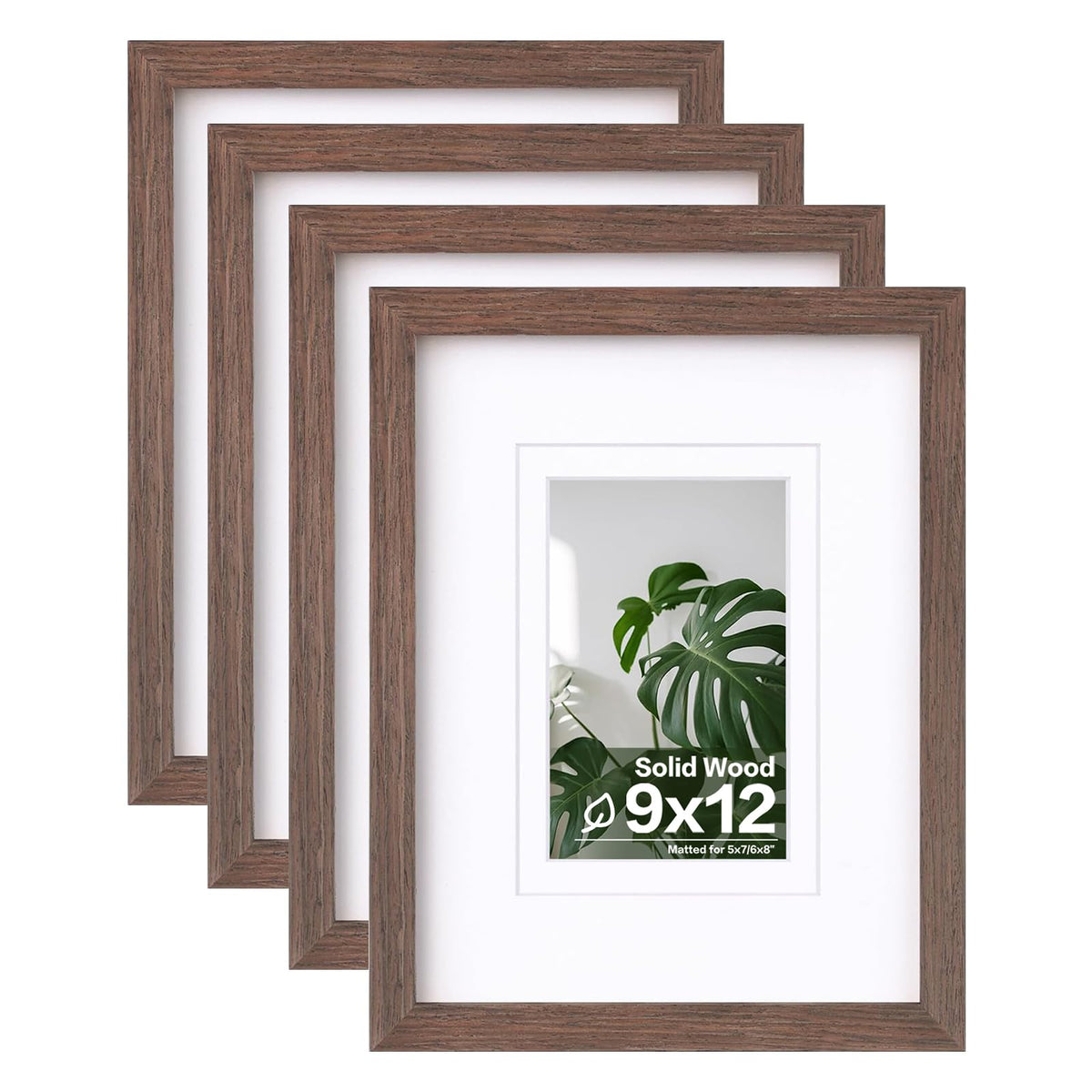 Egofine 8x10 Picture Frames Set of 4, Made of Solid Wood Covered by Plexiglass 4x6 and 5x7 with Mat or 8x10 without Mat, for Table Top Display and Wall Mounting Photo Frame White