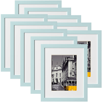 eletecpro 8x10 Picture Frames, Acrylic Cover, Black, Set of 10